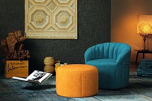 Комплект, бескаркасное кресло Шелл с пуфом 