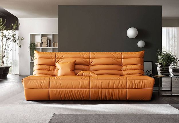 Диван ДеФранс из экокожи от Gliver, бескаркасный диван в экокоже, дизайнерская модель, современный интерьер
