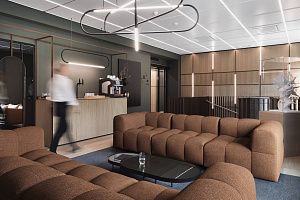 Стильный трехместный диван Квадро для офиса от Gliver