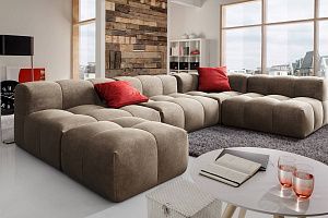 Комплект длинных диванов Квадро с пуфом