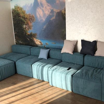 Бескаркасный модульный диван в скандинавском стиле. Отзыв о дизайне с фото. 5/5.