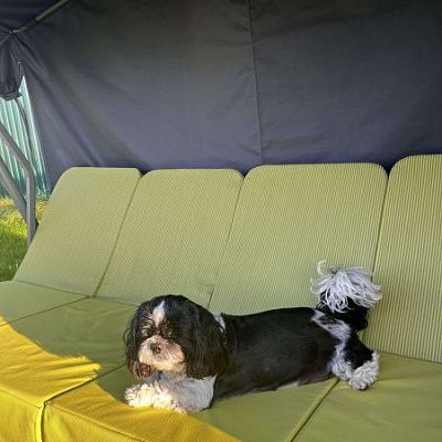 Мягкий уличный матрас для комфортного отдыха: отзыв. Фото на веранде. 5/5.