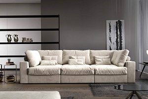 Белый, стильный бескаркасный диван Элизиум от Gliver