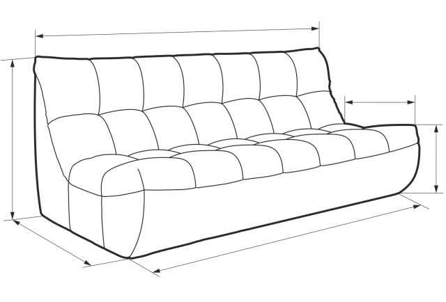 Схема бескаркасного дивана ДеИтали