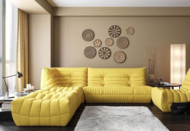 Нераскладной яркий диван ДеФранс для гостиной, идеальная форма для отдыха, легкий вес, быстрая доставка 