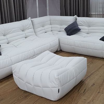 Угловой бескаркасный диван для экономии пространства: отзыв. Фото в гостиной. 5/5.