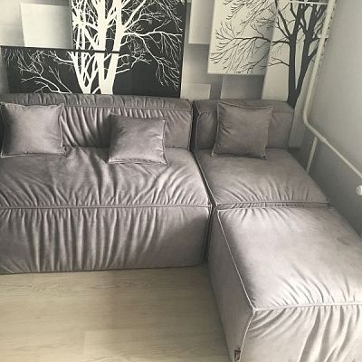 Модуль для дивана в качестве пуфа. Отзыв о многофункциональности с фото. 5 звезд.