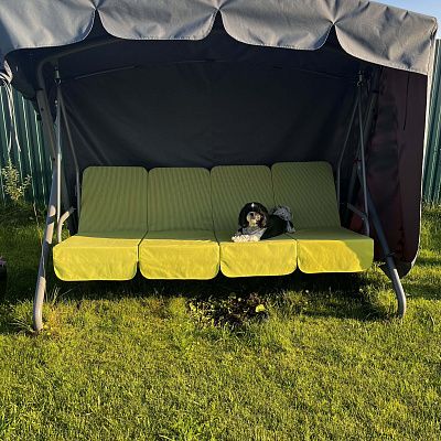 Мягкий уличный матрас для комфортного отдыха: отзыв. Фото на веранде. 5/5.