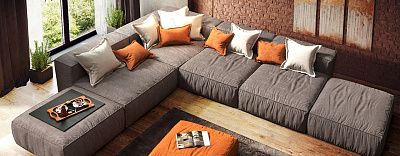 Модные диваны 2025 года-13, Модульный диван Фри Лаунж для большой компании