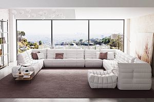 Белый диван трансформер ДеФранс, бескаркасный модульный диван от Гливер на заказ вашего размера