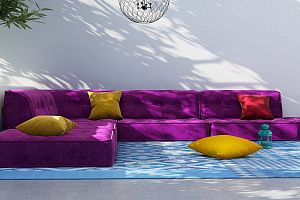 Яркий бескаркасный диван Гоа для улицы 