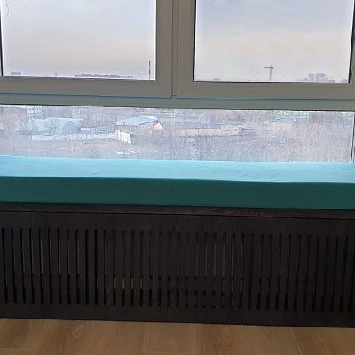 Зеленый матрасик на подоконник, цвет, размер, текстура на заказ. Отзыв клиента, рейтинг 5 звезд.