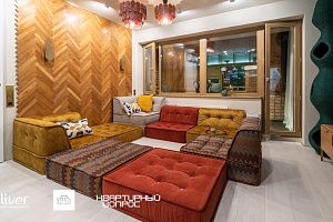 Квартирный вопрос, Маджонг в гостиной , Диваны Gliver, Комплект современных разноцветных бескаркасных диванов Гоа от Gliver 