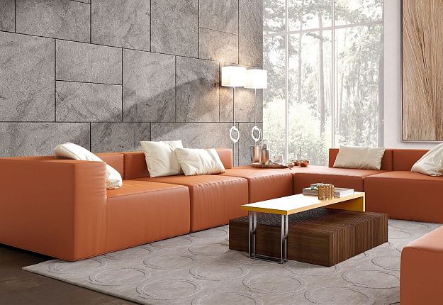 Большой бескаркасный диван Драм из экокожи 