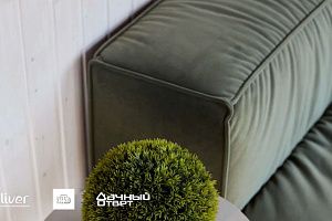 Дачный ответ, Кухня-гостиная с молодильными яблоками, диваны Gliver, Зеленый диван Фри  