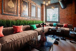 Диван Фри коричневого цвета в кальянной