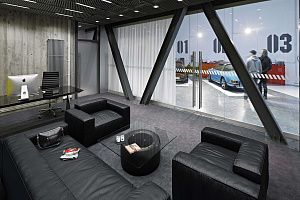 Офисный модульный диван Фри черного цвета