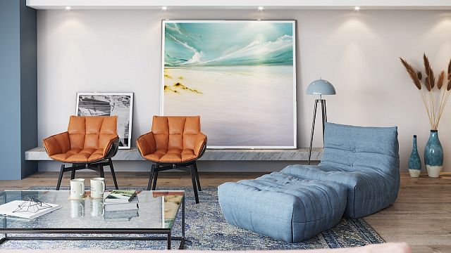 Как выбрать удобное кресло для дома-1, Кресло ДеФранс с пуфом для гостиной 