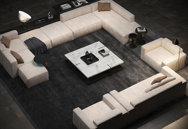 П-образный модульный диван Фри в интерьере