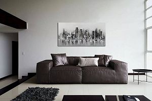 Черный диван Фри Лаунж из экокожи 