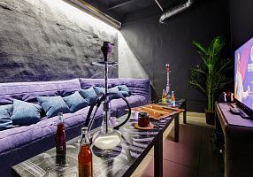 Стильный и комфортный диван ДеФранс для лаунж зоны, сиреневый диван для релакса и отдыха