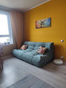 Купить диван без каркаса недорого. Отзыв о качестве и экономии с фото. 5/5.