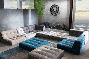 Бескаркасный диван Гоа в минималестичном стиле для лаунж зон 