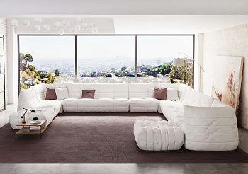 Диван ДеФранс угловой семимодульный +2 пуфа