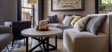 Серый диван в интерьере-15, Диван Фри с подушками для гостиной