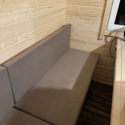 Коричневый матрас на скамейки в баню, на заказ в любом цвете, любого размера. Отзыв клиента Гливер, 5 звезд. 