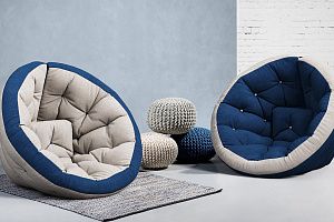 Бескаркасное кресло Оустер, набивное кресло-футон от российского производителя. Стильная модель для детской, гостиной, веранды, балкона, зоны отдыха 