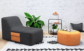 Двухцветный лежак Док с пуфом от Gliver