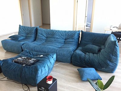 Купить качественную бескаркасную мягкую мебель недорого. Отзыв о качестве материалов с фото. 5 звезд.