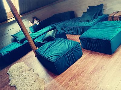 Бескаркасные модульные диваны в современном стиле. Отзыв с фото и рейтингом 5 звезд.