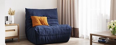 Как выбрать удобное кресло для дома-11, Диван ДеФранс синего цвета