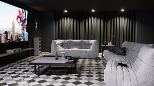 Комфортный диван ДеФранс для домашнего кинотеатра, бескаркасный диван нового поколения, от Гливер на заказ 