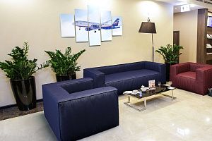 Офисный модульный диван Фри синего цвета