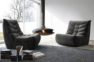 Кресла антивандальные, кресло Смайл серого цвета в гостиной