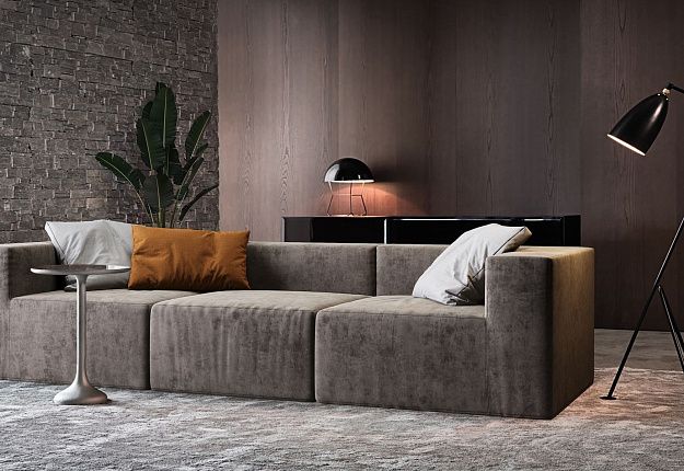 Бескаркасный стильный диван Драм для гостиной в стиле лофт 