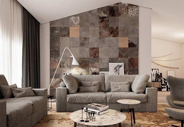 Диван Элизиум в скандинавском стиле, бескаркасный диван Гливер в сером цвете