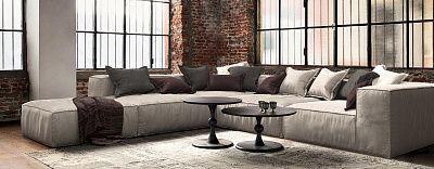 Модные диваны 2025 года-14, Современный диван Фри Лаунж в интерьере лофт