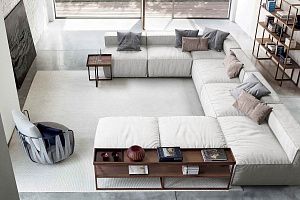 Легкий бескаркасный диван Фри для дачи, белый модульный диван, стильный дизайн