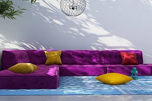 Современный антивандальный бескаркасный диван Гоа для улицы 