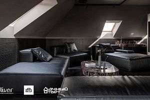 Дачный ответ, Мансарда в параллельной реальности, Диваны Gliver, Черный диван Фри от Gliver 