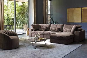 Коричневый бескаркасный модульный диван Элизиум от Gliver