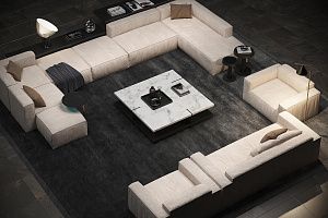 Стильный п-образный бескаркасный диван Фри в гостиную, легкая трансформация