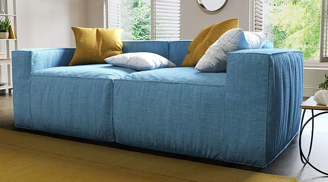 Синий диван в интерьере-13, Мягкий и стильный диван Фри