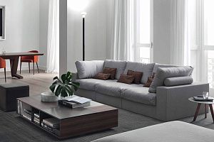 Серый диван Элизиум в гостиную, бескаркасный, мягкий, прочный диван от Гливер