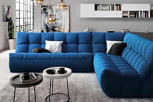 Синий бескаркасный модульный диван ДеИтали с гарантией от Gliver 