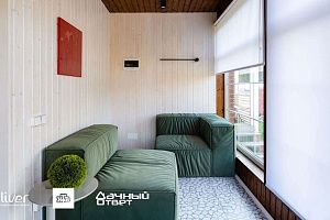 Дачный ответ, Кухня-гостиная с молодильными яблоками, диваны Gliver, Зеленый диван Фри  